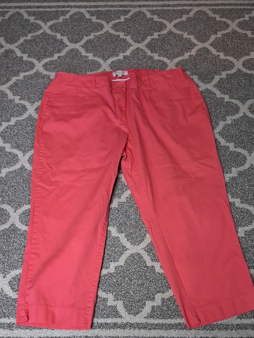 Talbots Coral Pink Cropped Straight-Leg Jeans